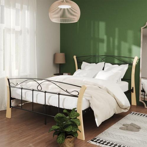 vidaXL Bedframe metaal zwart 120x200 cm, Huis en Inrichting, Slaapkamer | Bedden, 120 cm, 200 cm, Zwart, Twijfelaar, Nieuw, Metaal
