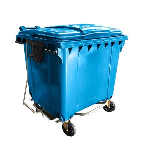 Afvalcontainer 1100 liter blauw met voetbediening, Huis en Inrichting, Woonaccessoires | Prullenbakken, Ophalen of Verzenden