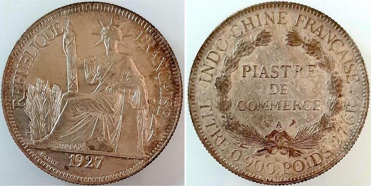 1 Piastre Frankreich 1 Piaster de Commerce 1927, f bfr f..., Postzegels en Munten, Munten | Europa | Niet-Euromunten, Verzenden