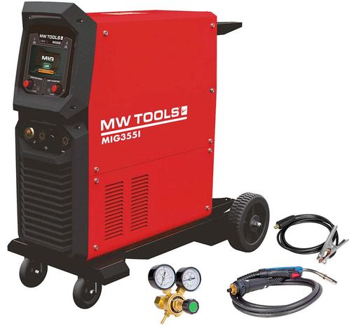MIG industriële synergie lasinverter LCD 350A + accessoires, Doe-het-zelf en Verbouw, Gereedschap | Lasapparaten, Ophalen of Verzenden
