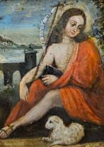 European school (XVII) - Johannes der Täufer mit dem Lamm, Antiek en Kunst
