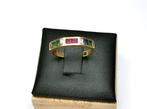 Ring - 18 karaat Geel goud, Robijnen, smaragden en, Sieraden, Tassen en Uiterlijk, Antieke sieraden