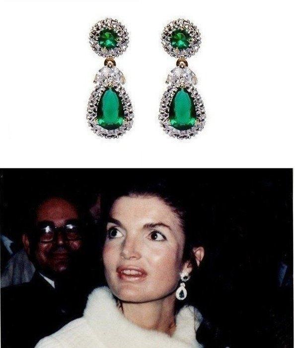 Camrose & Kross - Jackies smaragdgroene druppeloorbellen,, Antiek en Kunst, Curiosa en Brocante