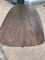 Eettafel eiken Deens ovaal noten / donkerbruin, 100 tot 150 cm, Eikenhout, Vijf personen of meer, Ovaal