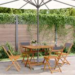 vidaXL 5-delige Tuinset massief hout en stof, Tuin en Terras, Tuinsets en Loungesets, Verzenden, Nieuw, Hardhout, Tuinset