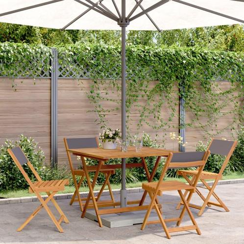 vidaXL 5-delige Tuinset massief hout en stof, Tuin en Terras, Tuinsets en Loungesets, Tuinset, Nieuw, Hardhout, Verzenden