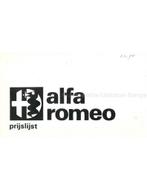 1971 ALFA ROMEO PRIJSLIJST NEDERLANDS, Boeken, Nieuw, Alfa Romeo, Author