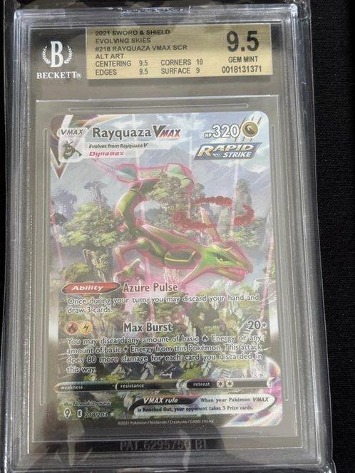 Pokémon - 2 Graded card - Rayquaza VMAX Evolving Skies, Hobby en Vrije tijd, Verzamelkaartspellen | Pokémon