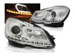 Mercedes W204 2011 tot 2014 LEDtube koplampen Chrome, Auto-onderdelen, Verlichting, Verzenden, Nieuw, Mercedes-Benz