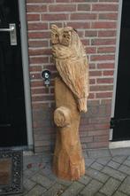 Houtsculptuur uil op stam, Ophalen of Verzenden