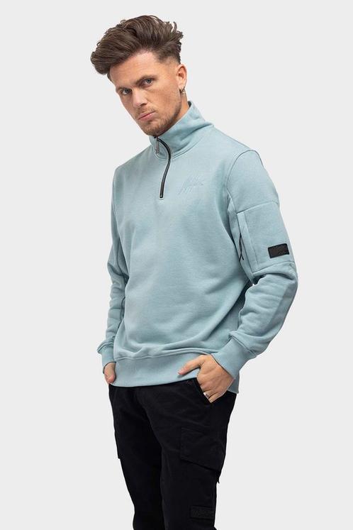Malelions Pocket Quarter Zip Sweater Heren Lichtblauw, Kleding | Heren, Truien en Vesten, Nieuw, Verzenden
