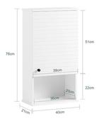 Hangende Wandkast met Deur en Open Vak voor Badkamer, Verzenden, Nieuw