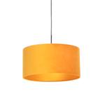 Zwarte hanglamp met velours kap geel met goud 50 cm - Combi, Huis en Inrichting, Lampen | Hanglampen, Nieuw, Overige materialen