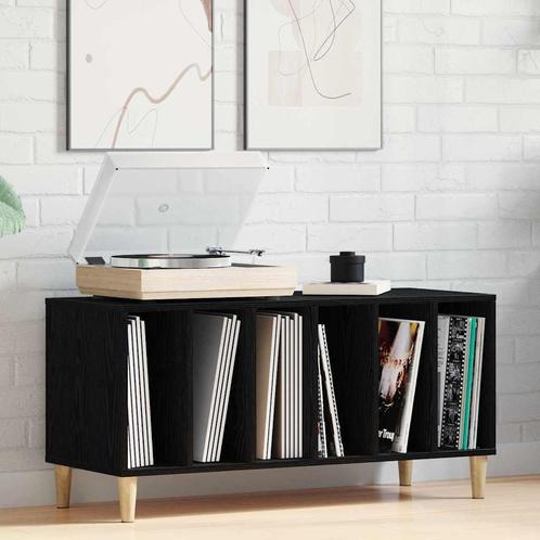 vidaXL Platenkast met plank Zwart eiken 100 x 38 x 48 cm, Huis en Inrichting, Kasten | Overige, Nieuw, Verzenden