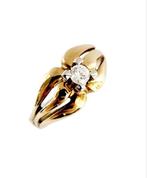 Ring - 18 karaat Witgoud, Geel goud - 0.20ct. tw. Diamant, Nieuw