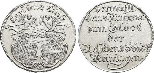 Ar-medaille 1780 Sachsen-meiningen Carl 1775-1782, Postzegels en Munten, Penningen en Medailles, Verzenden