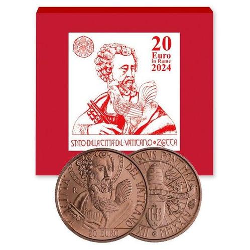Vaticaan 20 Euro Petrus 2024 box, Postzegels en Munten, Munten | Europa | Euromunten, Verzenden