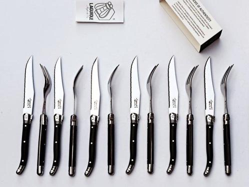 Laguiole - 12 pieces Cutlery set - 6x forks & 6x knives, Antiek en Kunst, Antiek | Keukenbenodigdheden