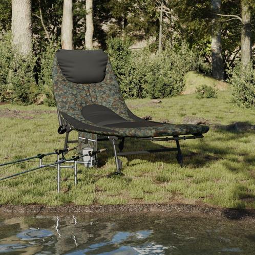 vidaXL Visbed met verstelbare modderpoten inklapbaar, Tuin en Terras, Ligbedden, Nieuw, Verzenden