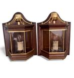 Wandlamp (2) - Koloniale stijl - Hout, Glas, Huis en Inrichting, Nieuw