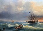 Johannes Cornelius Haccou (1798-1839) - Shipping in rough, Antiek en Kunst, Kunst | Schilderijen | Klassiek