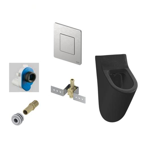 Urinoir Set Salenzi Hung Achterinlaat Mat Zwart met TECE, Doe-het-zelf en Verbouw, Sanitair, Ophalen of Verzenden