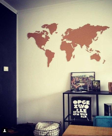 Kurk prikbord - wereldkaart - 200 x 107 cm, Huis en Inrichting, Woonaccessoires | Memoborden, Ophalen of Verzenden