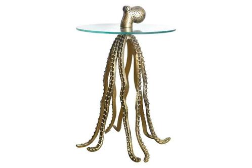 Ronde bijzettafel WILDLIFE OCTOPUS 70cm messing goud metalen, Huis en Inrichting, Tafels | Sidetables, Ophalen of Verzenden