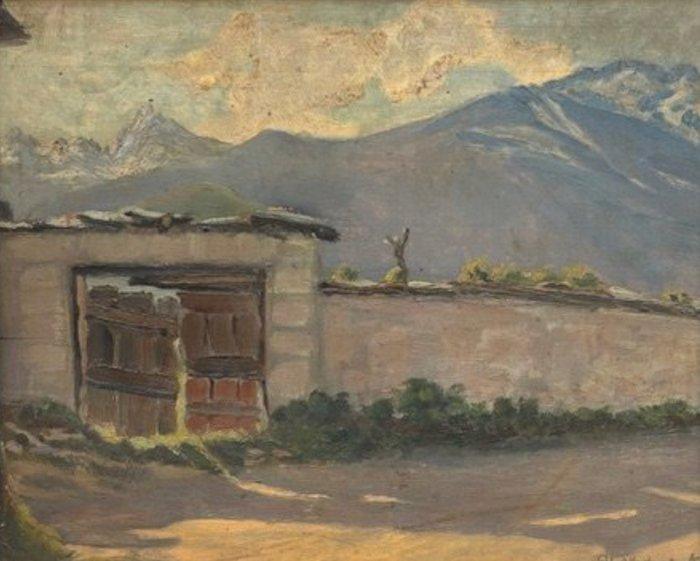 Umberto Olagnero (1911-1993) - Paesaggio della Val Sesia, Antiek en Kunst, Kunst | Schilderijen | Klassiek