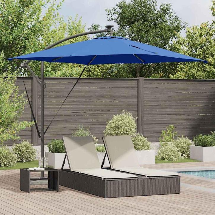 vidaXL Cantilever Banana Parasol Blauw 249 x 249 x 250 cm, Tuin en Terras, Parasols, Nieuw, 2 tot 3 meter, Verzenden