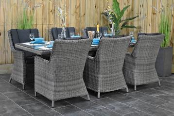 Menorca Tafel 225 met 6 Avalon Dining Tuintoelen Natural Gre beschikbaar voor biedingen
