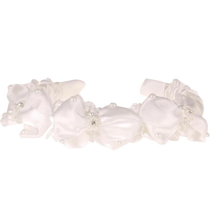 Diadeem ivoor met strikjes NIEUW, Sieraden, Tassen en Uiterlijk, Kindersieraden, Wit, Nieuw, Ophalen of Verzenden