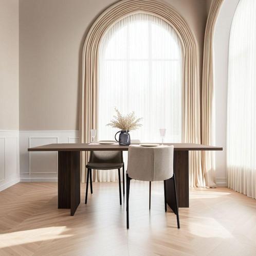 SALE! Rechthoekige Eettafel Clay, 200cm, Bruin notenhout, Huis en Inrichting, Tafels | Eettafels, 50 tot 100 cm, 150 tot 200 cm