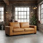 Leren bank Enjoy - 2,5 zits - Kenia Cognac (cognac) - Poten, Huis en Inrichting, Banken | Bankstellen, Nieuw, Ophalen of Verzenden