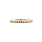 Geelgouden rail ring met diamant 14 krt, Sieraden, Tassen en Uiterlijk, Ringen, Verzenden, Zo goed als nieuw, Wit, Goud