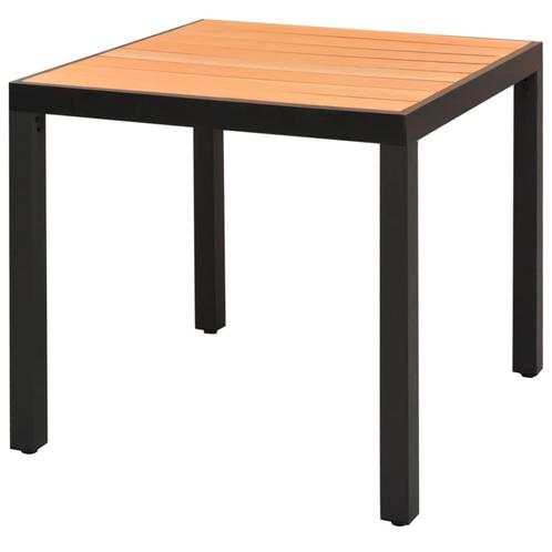vidaXL Tuintafel 80x80x74 cm aluminium en HKC bruin, Tuin en Terras, Tuintafels, Nieuw, Verzenden
