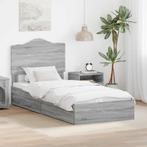 vidaXL Opslag bed met lade Grijs Sonoma 100 x 200 cm Bewerkt, Verzenden, Nieuw, Grijs, Hout