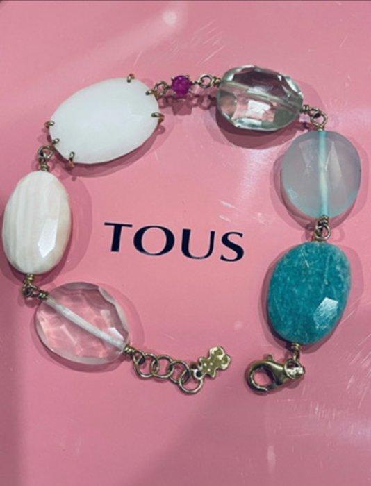 Tous - Armband - 18 karaat Geel goud Aquamarijn - Robijn, Sieraden, Tassen en Uiterlijk, Armbanden