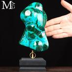 Malachite met Chrysocolla beeldhouwwerk op voet - Hoogte:, Antiek en Kunst