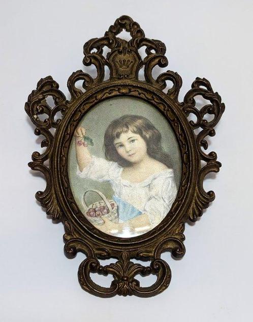 Fotolijst (5) - Glas, Koper, Gietijzer - Oude vierkantjes, Antiek en Kunst, Curiosa en Brocante