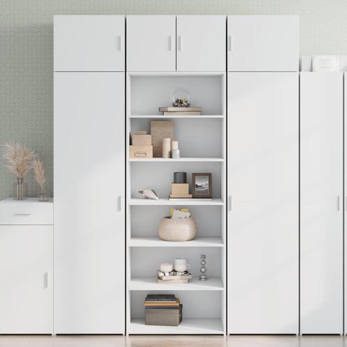 vidaXL buffetkast 70x41x185 cm bewerkt hout wit, Huis en Inrichting, Kasten | Buffetkasten, 50 tot 75 cm, Nieuw, Overige houtsoorten