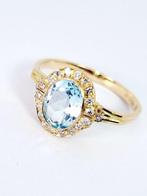 Ring - 18 karaat Geel goud Aquamarijn - Diamant, Sieraden, Tassen en Uiterlijk, Ringen, Nieuw