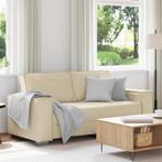 vidaXL Loveseat 140 cm kunstleer crèmekleurig, Huis en Inrichting, Banken | Bankstellen, Verzenden, Nieuw, Stof