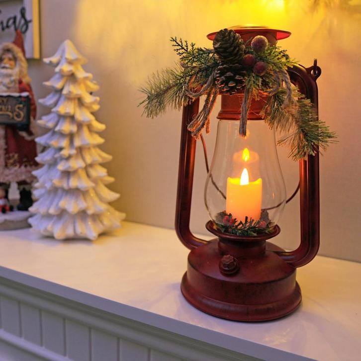 LUCOZA Kerstlantaarn Hurricane | realistisch flikkerende, Diversen, Kerst