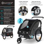 Fietskar kinderen - Fietsaanhanger - tot 40kg - Zwart, Verzenden, Zo goed als nieuw