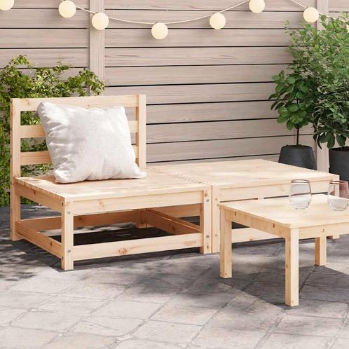 vidaXL Tuinbank zonder armleuningen met voetenbank massief, Tuin en Terras, Tuinsets en Loungesets, Nieuw, Verzenden