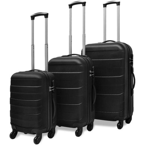 Harde kofferset zwart 3-delig (Koffers Tassen, Voor in Huis), Motoren, Accessoires | Koffers en Tassen, Nieuw, Verzenden