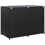 Containerberging dubbel 148x80x111 cm poly rattan zwart, Tuin en Terras, Tuinhuizen, Verzenden, Nieuw