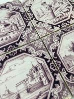 Tegel - Antieke tegels met een kasteel, herder boerderijen, Antiek en Kunst