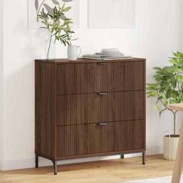 vidaXL Dressoir bruin eikenkleur 79.5 x 33 x 82 cm Bewerkt beschikbaar voor biedingen